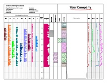 Shows a boring log with multiple elements graphed